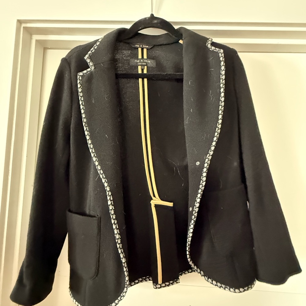 Black Women's Jacket with White Trim